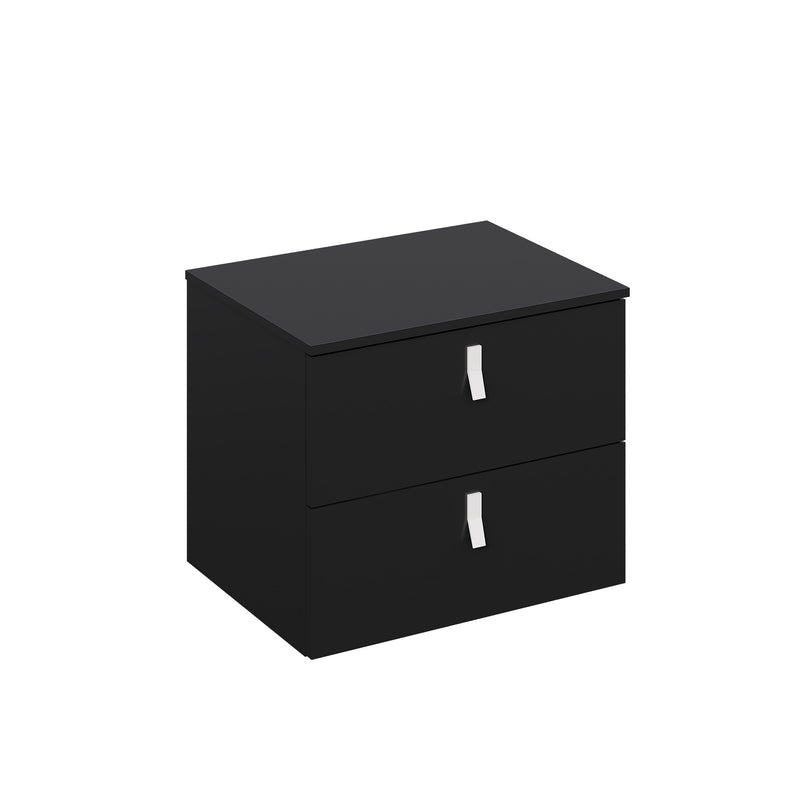 Banyetti Invicta Wall Hung Vanity Unit with Matching Worktop - 600mm Matt Black