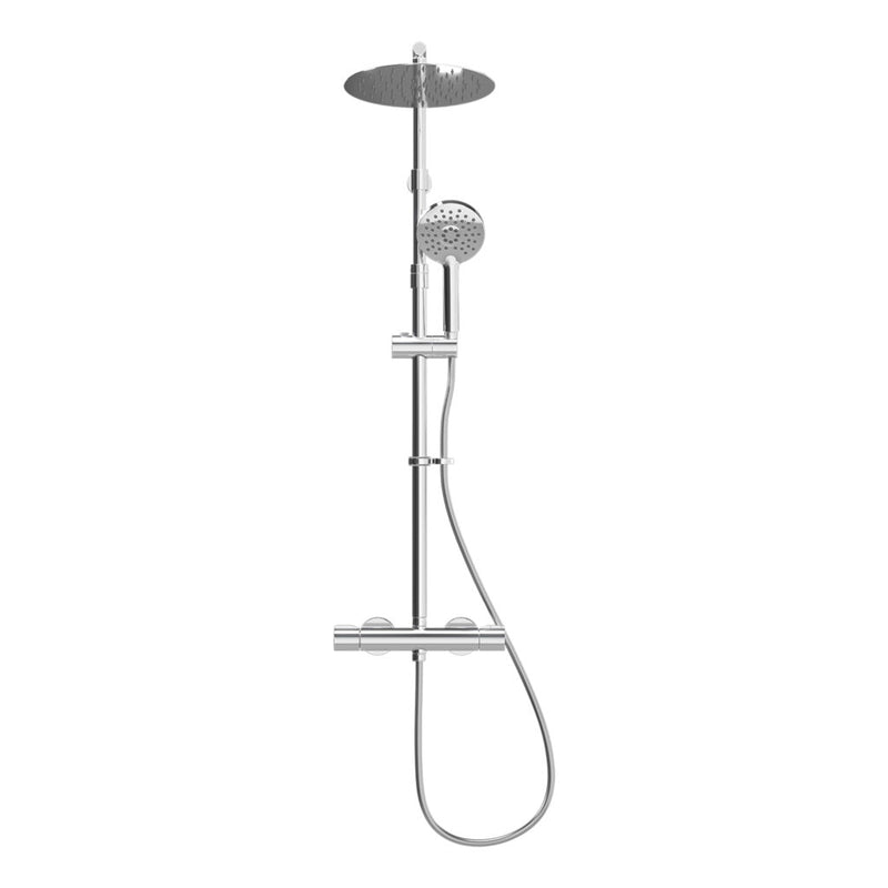 ATC Enzo Deluxe Safe-Touch Thermostatic Dual Outlet Shower with Overhead Soaker & Handset - Chrome