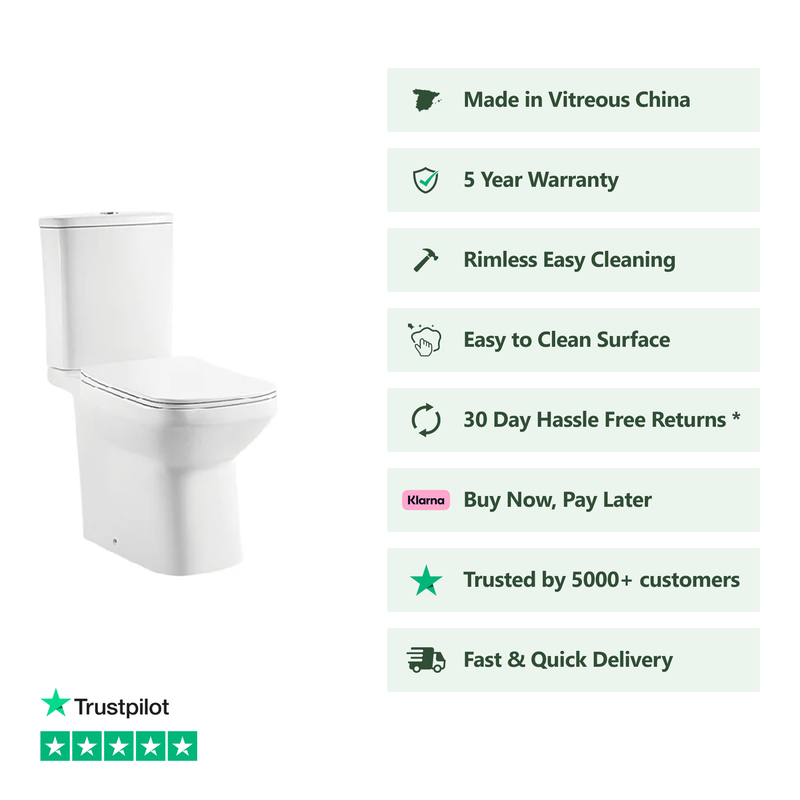 Banyetti Imperia Open Back Close Coupled Toilet with Soft Close Seat