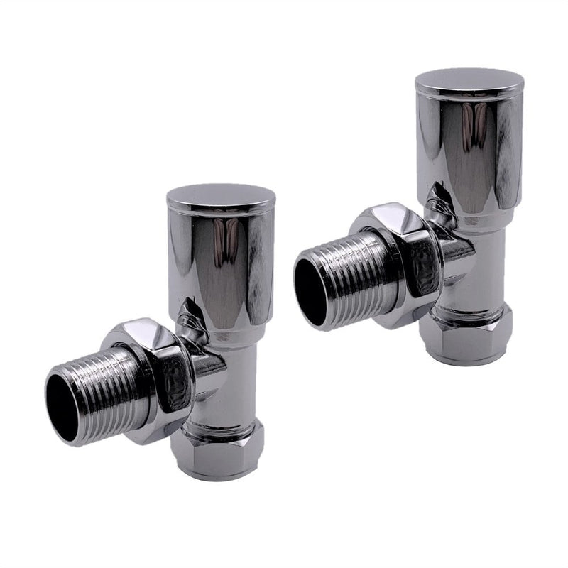 KV Chromo Angled Radiator Valves - Chrome