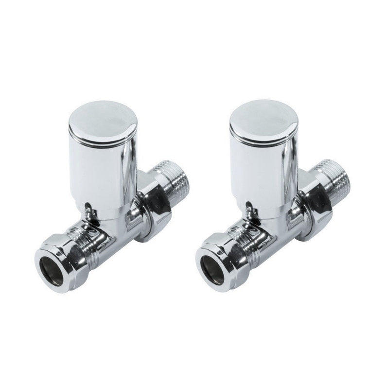 KV Chromo Straight Radiator Valves - Chrome