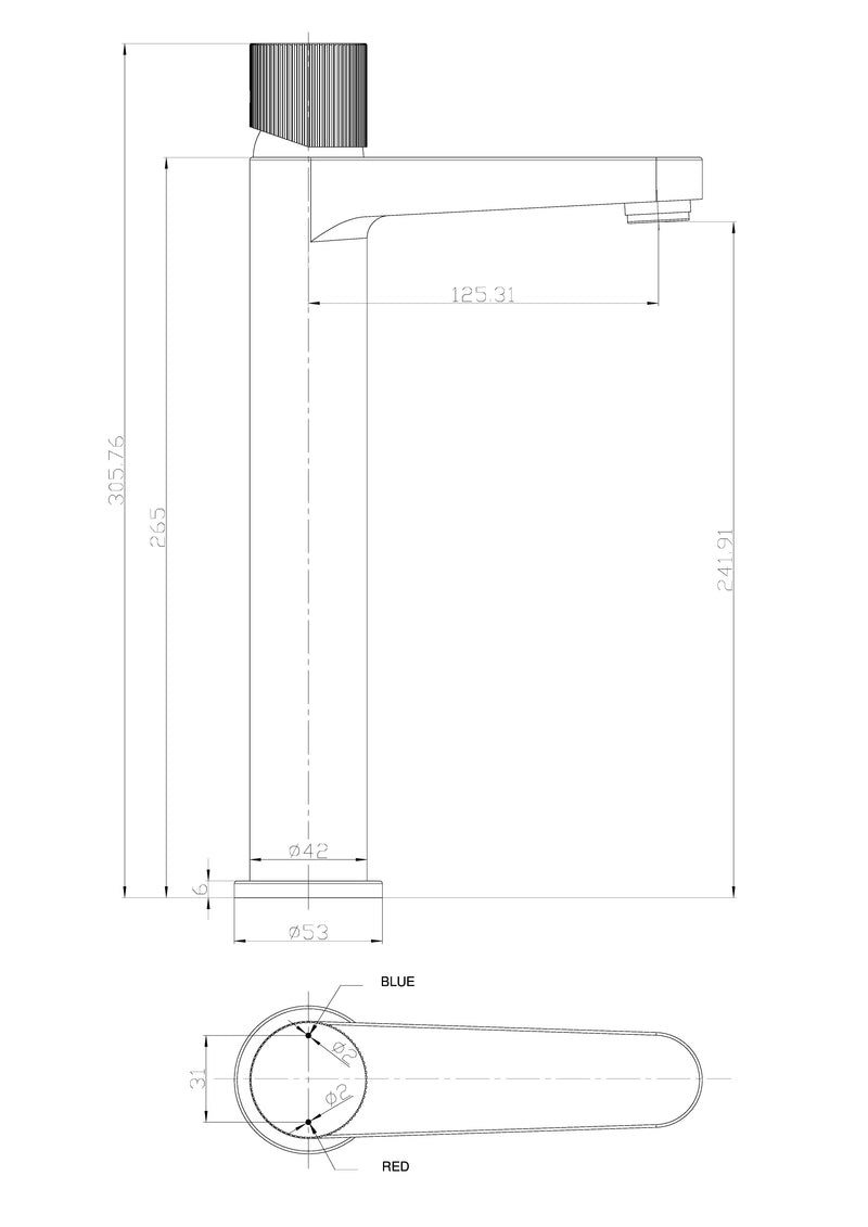 HB Koko Tall Mono Basin Mixer - Select Colour