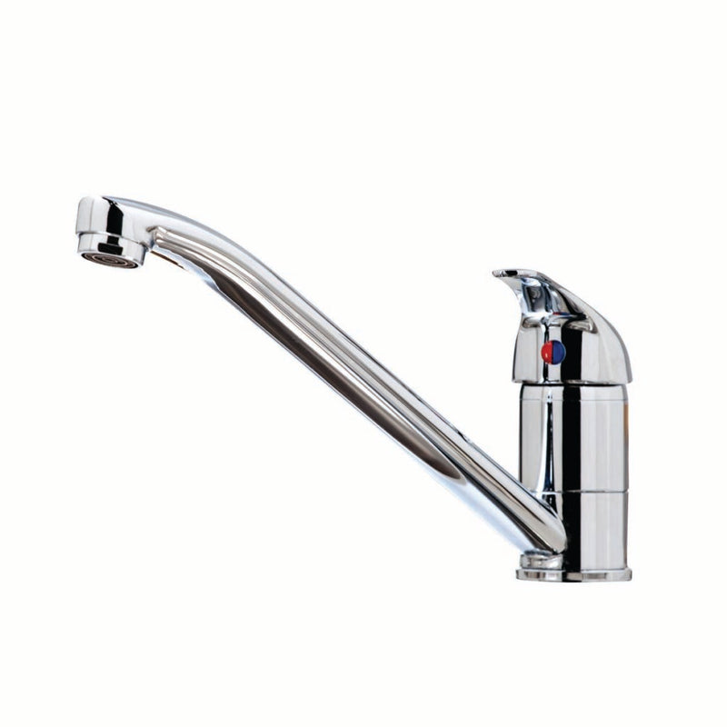 Kitchen tap chrome – front view of HB Aruba kitchen mixer tap in polished chrome finish