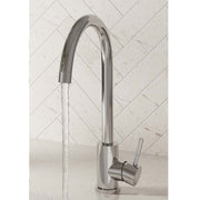 Kitchen mixer tap chrome – front view of HB Manhattan mono kitchen mixer tap in polished chrome finish