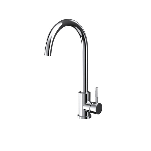 Kitchen mixer tap chrome – close‑up showing single‑lever handle and polished chrome spout of HB Manhattan tap