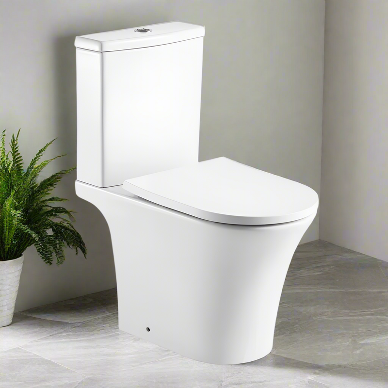 KV Kameo Close Coupled Open Back Toilet with Soft Close Seat