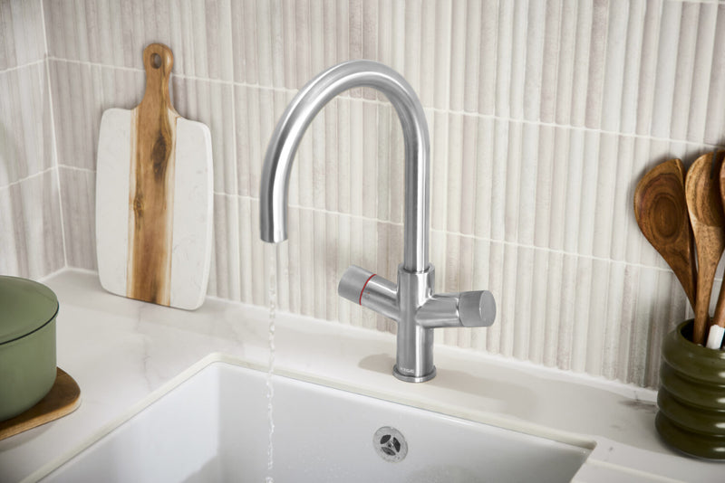 HB KoGE Chrome 3 in 1 Swan Spout Boiling Water Kitchen Tap & Boiler