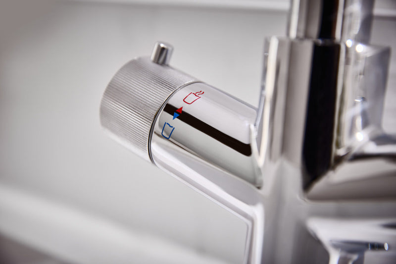 HB KoGE Chrome 4 in 1 Swan Spout Boiling Water Kitchen Tap & Boiler with Flexible Pull Out Hose