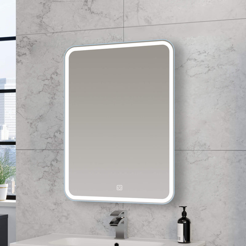 KV Alder Rectangular LED Mirror – 3 Tone Light, Demister, Sensor Switch - Various Sizes