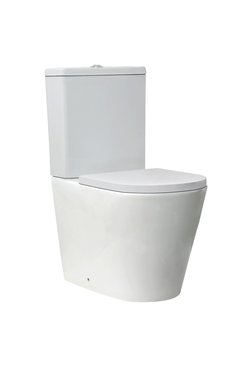 HB Rimless Back to Wall Toilet with Cistern & Seat – Gloss White Ceramic