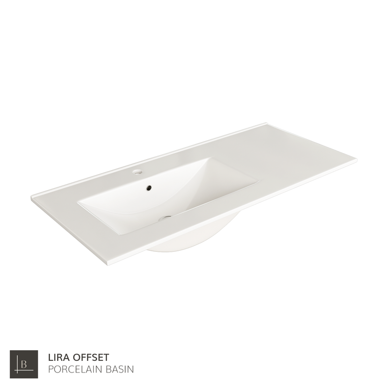 Banyetti Lira Porcelain Basin Offset Sink - Gloss White