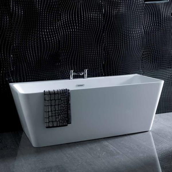 Banyetti London 1700 x 750 Back to Wall Freestanding Acrylic Bath - White