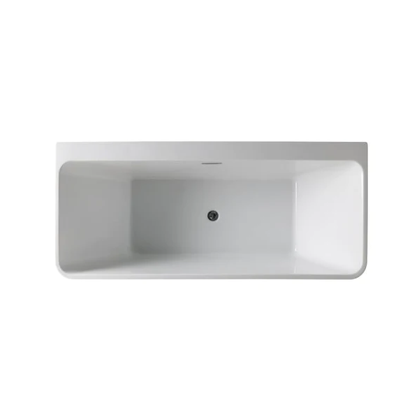 Banyetti London 1700 x 750 Back to Wall Freestanding Acrylic Bath - White