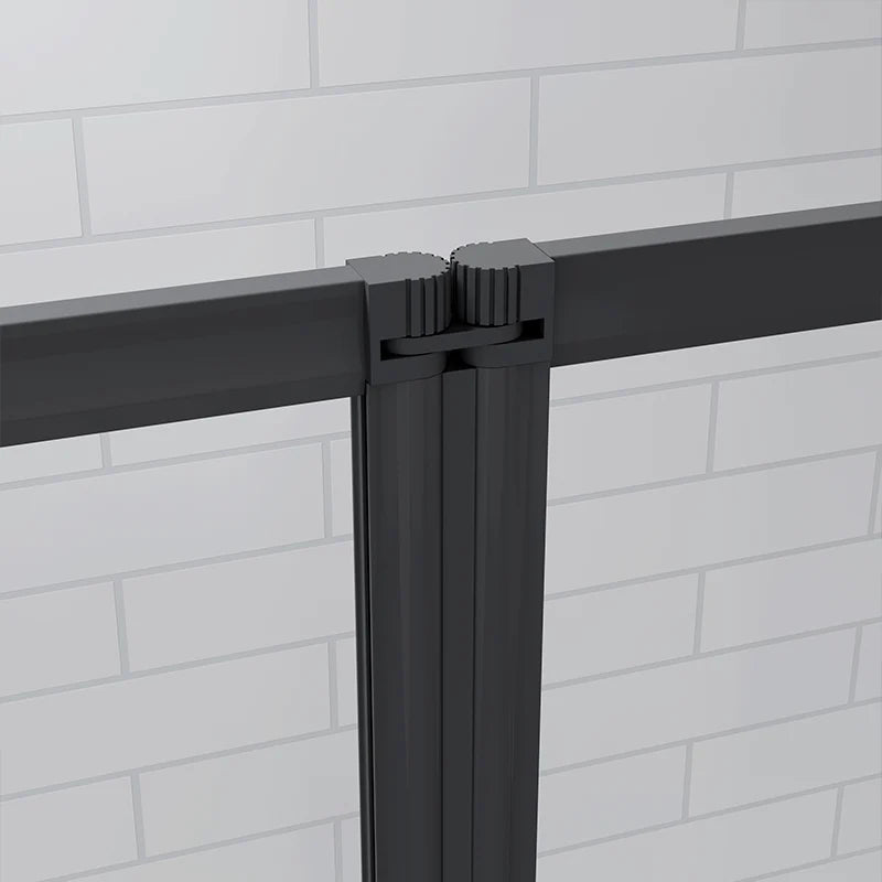 Linea 1200 x 1400mm Black 5-Fold Bath Shower Screen -Matt Black
