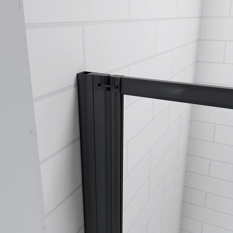 Linea 1200 x 1400mm Black 5-Fold Bath Shower Screen -Matt Black