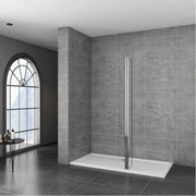 Linea 300mm walk-in shower return panel with 8mm EasyClean tempered clear glass and polished chrome finish