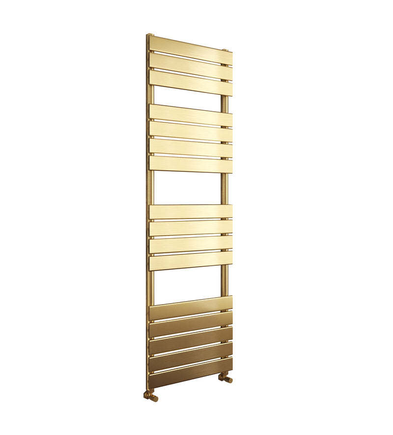 Banyetti Luxe Brushed Brass Flat Tube Towel Radiator - Various Sizes