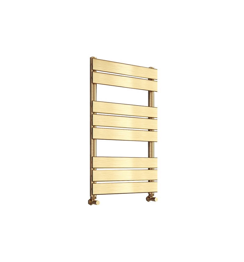 Banyetti Luxe Brushed Brass Flat Tube Towel Radiator - Various Sizes