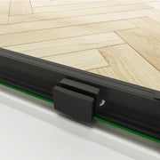 Luxury matt black sliding shower screen with 8mm tempered clear glass and smooth sliding mechanism