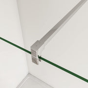 Chrome framed walk-in shower screen with crystal-clear 8mm tempered safety glass