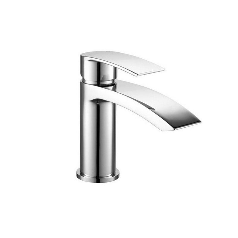 KV Curve Mini Mono Basin Mixer with Click Waste - Chrome