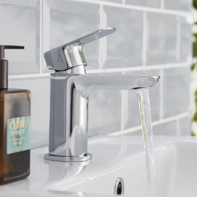 KV Visage Mini Mono Basin Mixer with Click Waste - Chrome