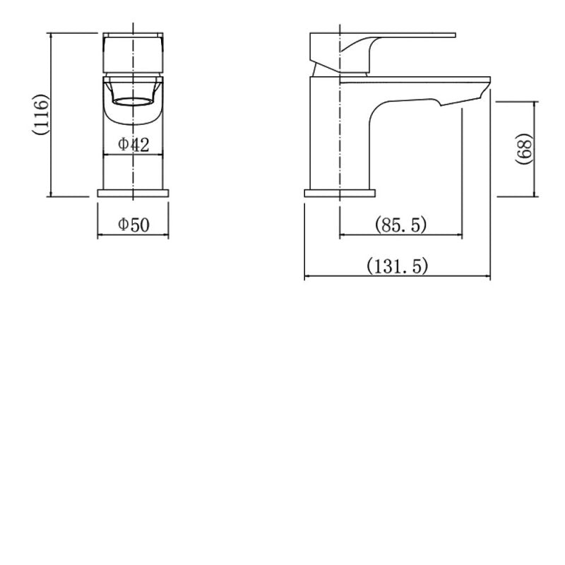 KV Mirage Mini Mono Basin Mixer with Click Waste - Chrome