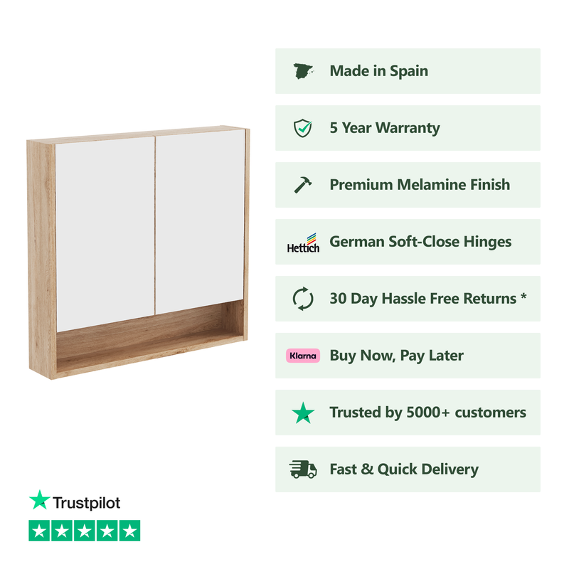 800mm x 750mm x 145mm / Natural Oak