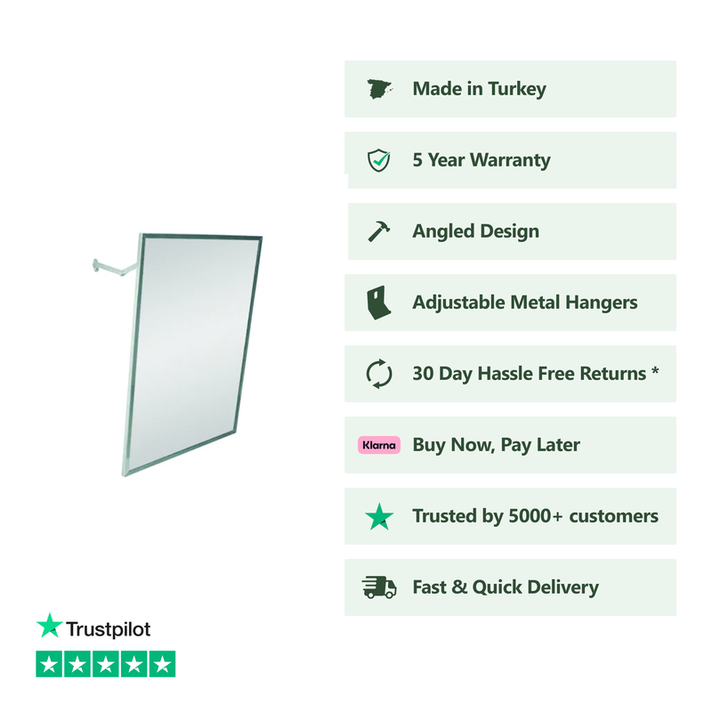 Banyetti Mirao 450mm Angled Mirror - Brushed Satin