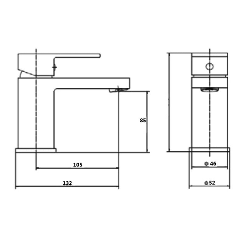 KV Logik Mono Basin Mixer with Click Waste - Chrome