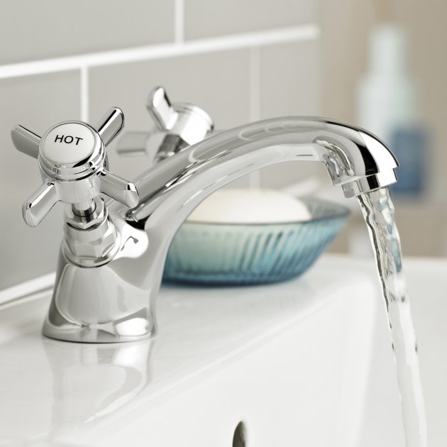 KV Klassique Mono Basin Mixer with Click Waste - Chrome