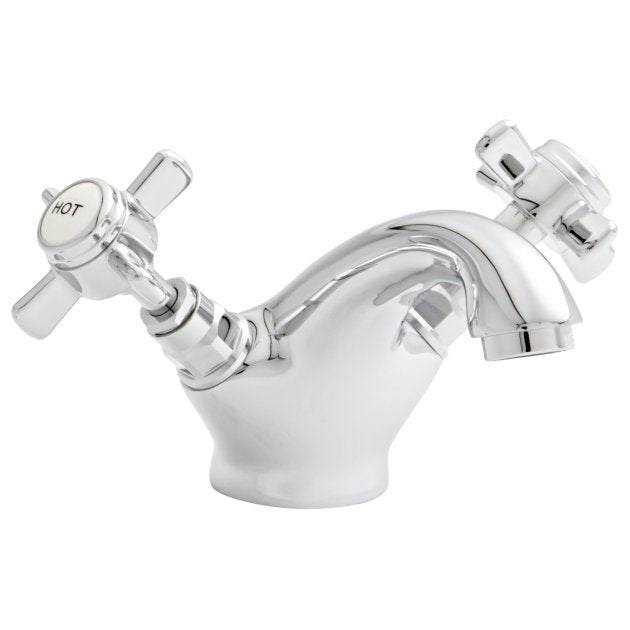 KV Klassique Mono Basin Mixer with Click Waste - Chrome