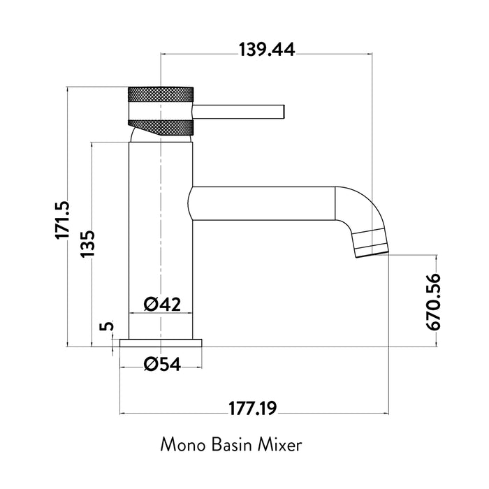 Kraft Lusso Mono Basin Mixer - Brushed Bronze