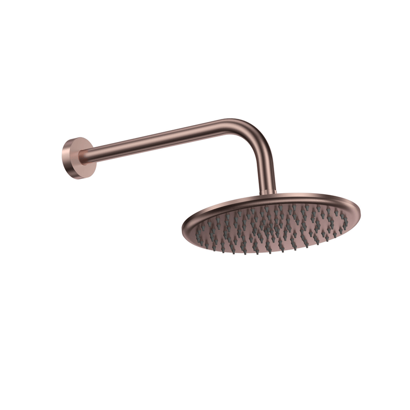 HB Round Shower Arm & Head – Brushed Bronze
