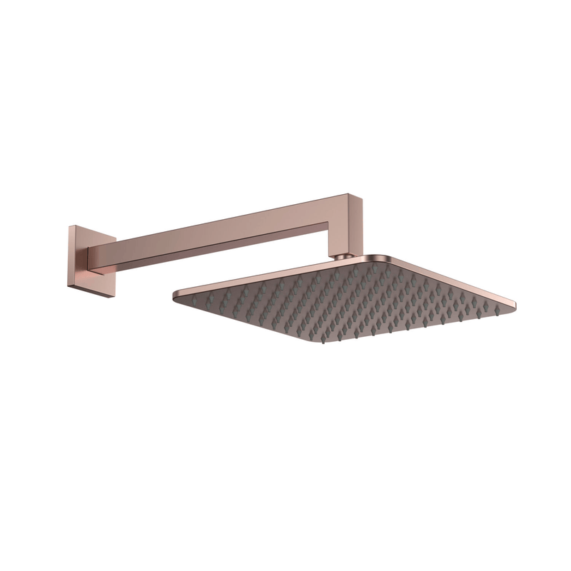 HB Square Shower Arm & Head – Brushed Bronze