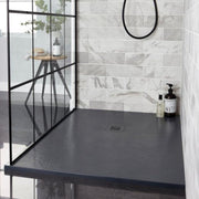 KVIT Natural graphite grey stone effect rectangular shower tray