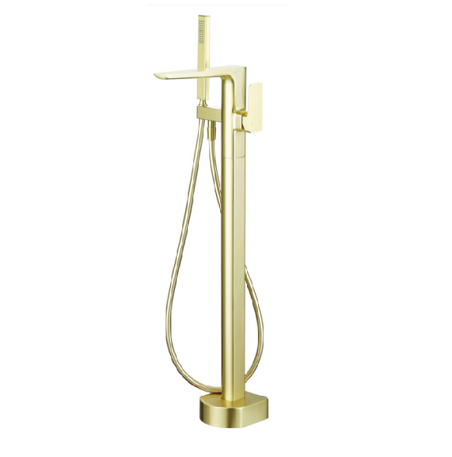 ATC Olsen Freestanding Bath Shower Mixer - Brushed Brass