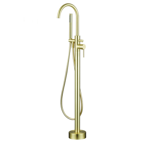Alan T Carr Oria Freestanding Bath Shower Mixer - Brushed Brass