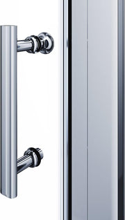 Premium chrome frameless bifold shower door with 5mm clear safety glass