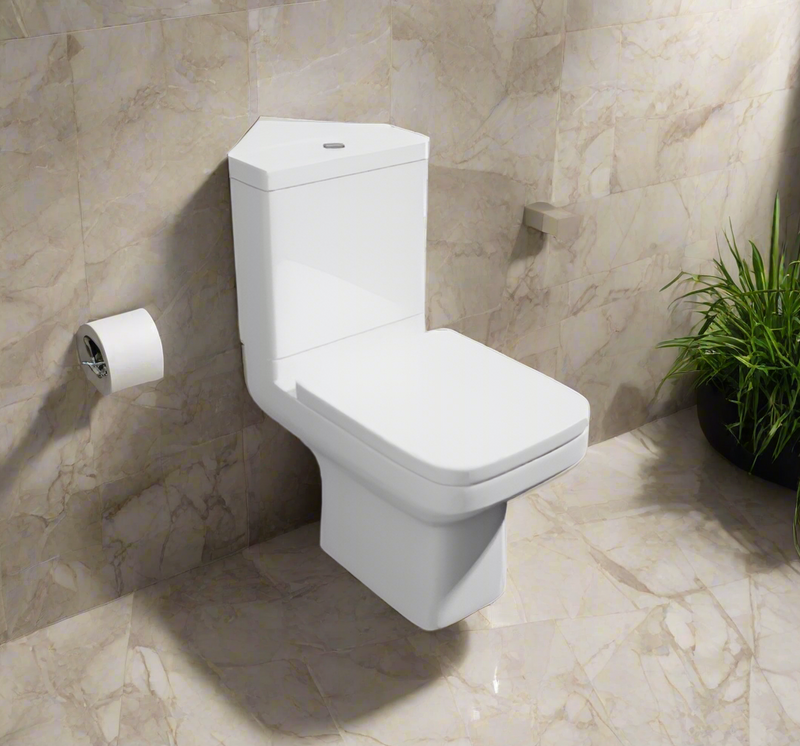 KV Pure Close Coupled Corner Toilet with Soft Close Seat