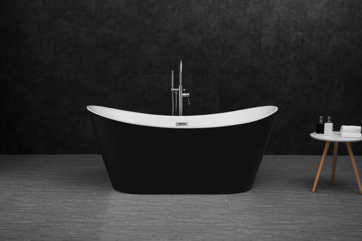Banyetti Pure Freestanding Acrylic Bath - Gloss Black (Select Size)