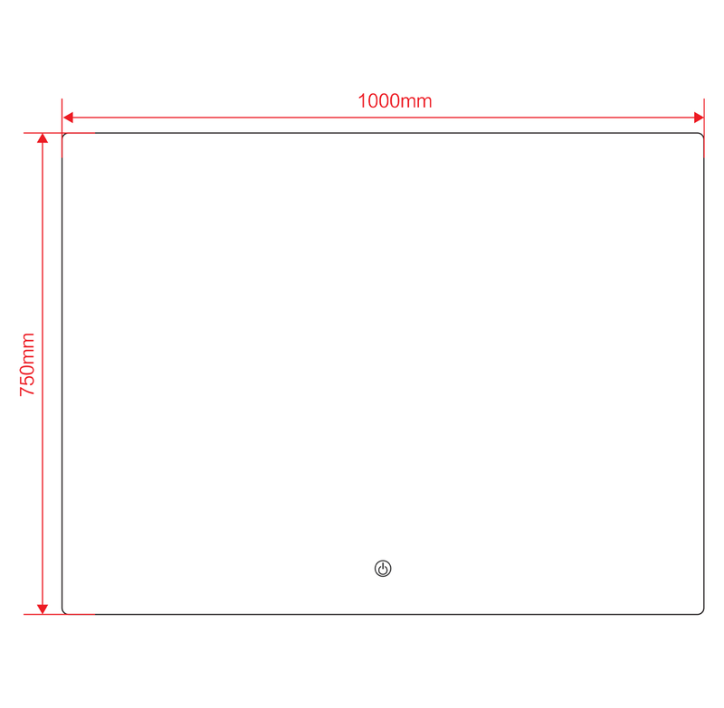 Banyetti Quadra 1000mm x 750mm Rectangular Backlit LED Mirror