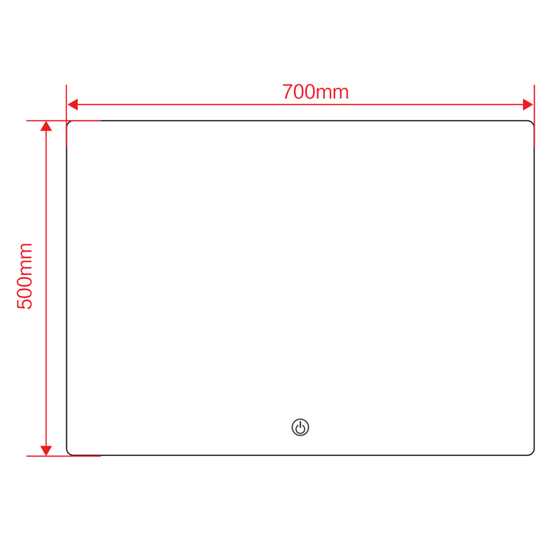 Banyetti Quadra 500mm x 700mm Rectangular Backlit LED Mirror