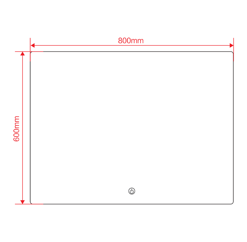 Banyetti Quadra 600mm x 800mm Rectangular Backlit LED Mirror