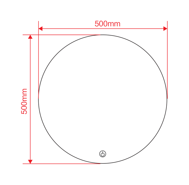 Banyetti Ronda 500mm Circular Backlit LED Mirror