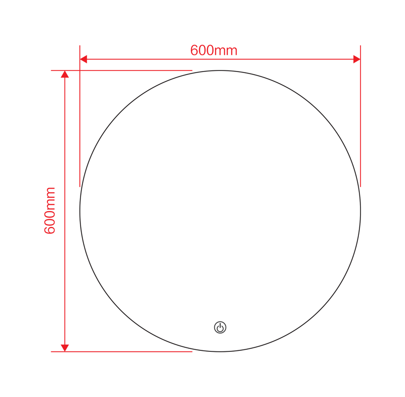 Banyetti Ronda 600mm Circular Backlit LED Mirror