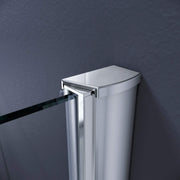 Reversible frameless bifold shower door for left or right-hand installation