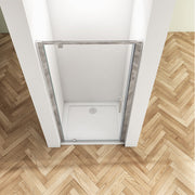 Reversible chrome pivot shower door suitable for left or right-hand installation