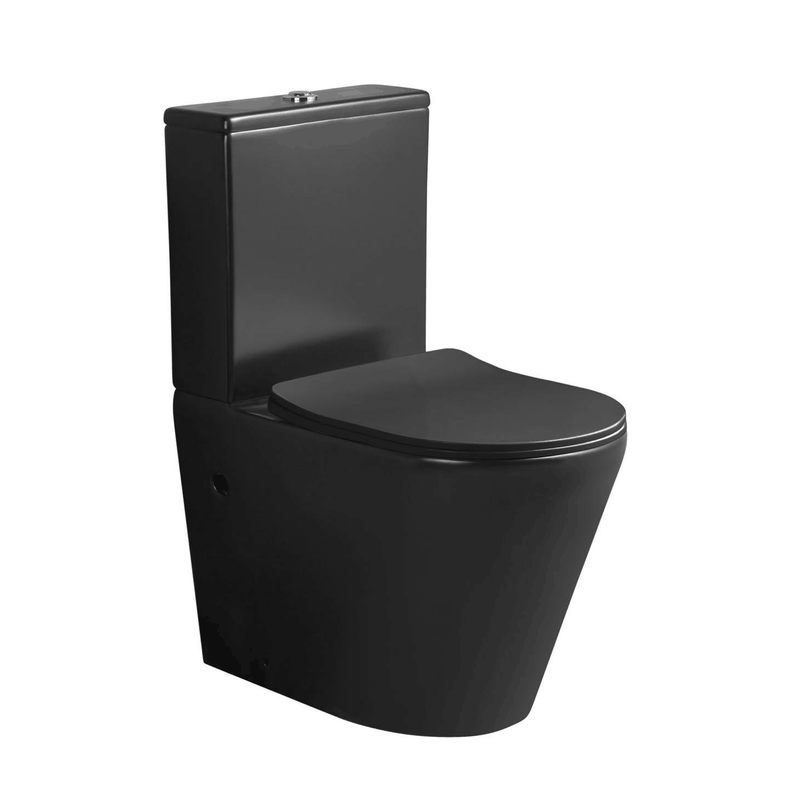 Banyetti Scene Rimless Close Coupled Back to Wall Toilet - Matt Black