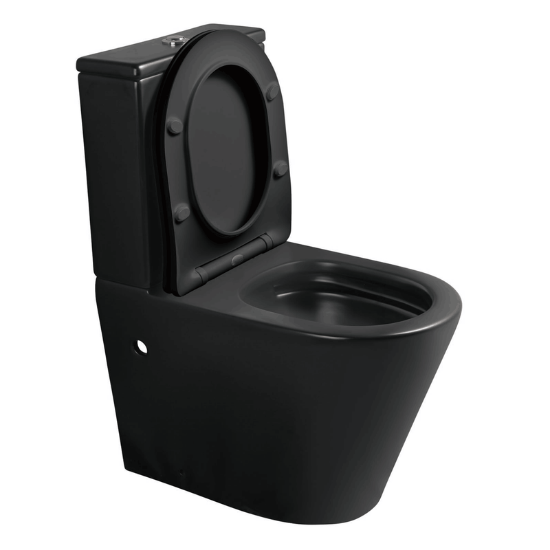 Banyetti Scene Rimless Close Coupled Back to Wall Toilet - Matt Black